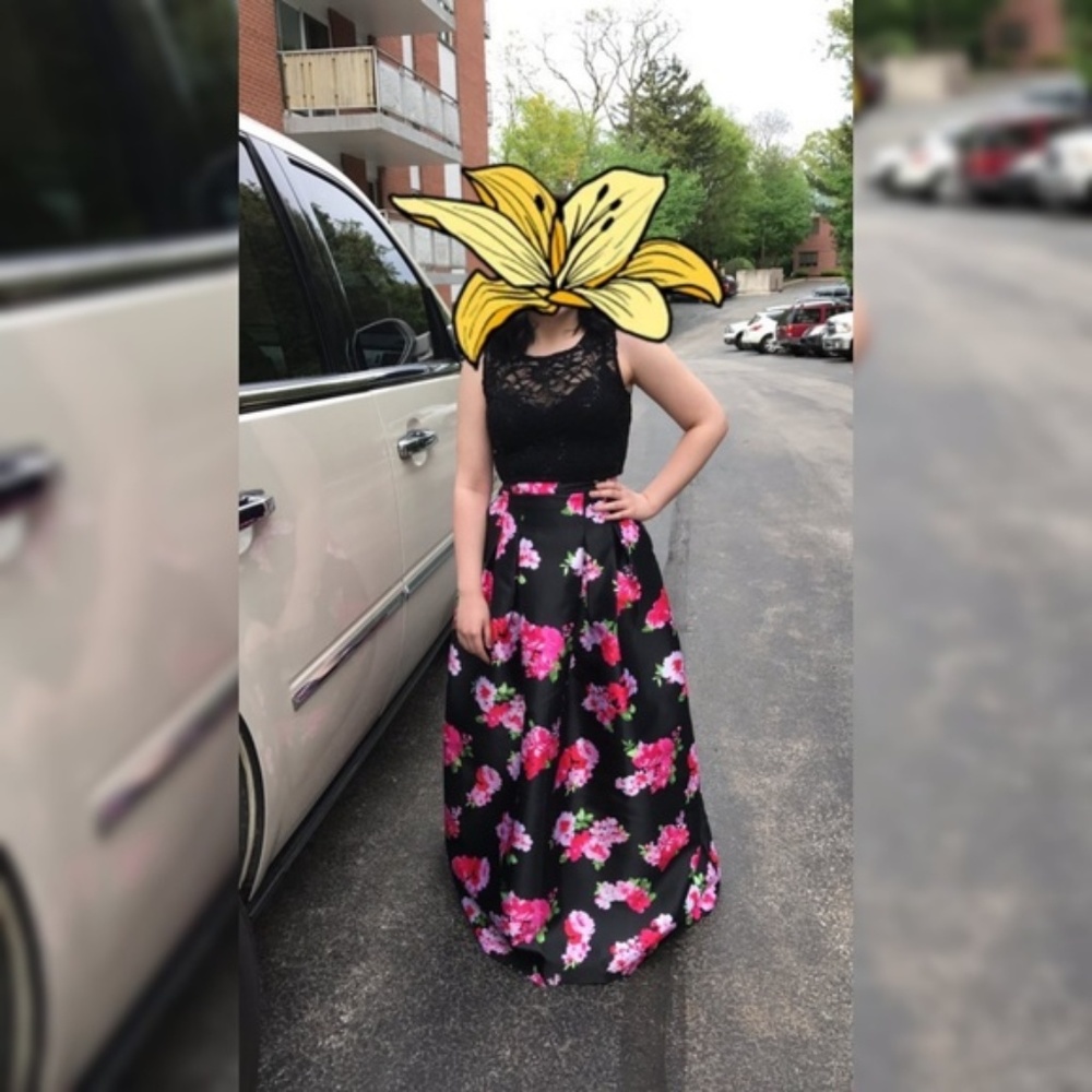 PROM DRESS Floral Two Piece